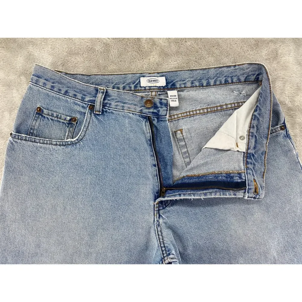 Vintage 90s Old Navy Light Wash Baggy Relaxed Fit Jeans Men’s 34x30